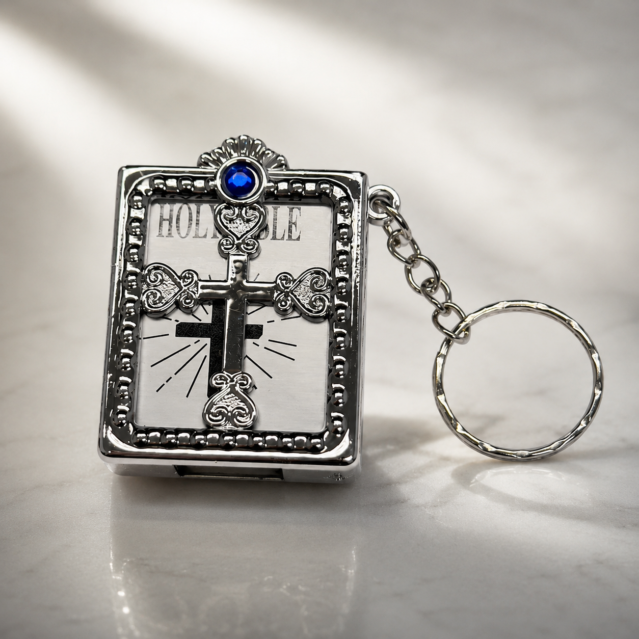 Silver Case - Bible Keychain