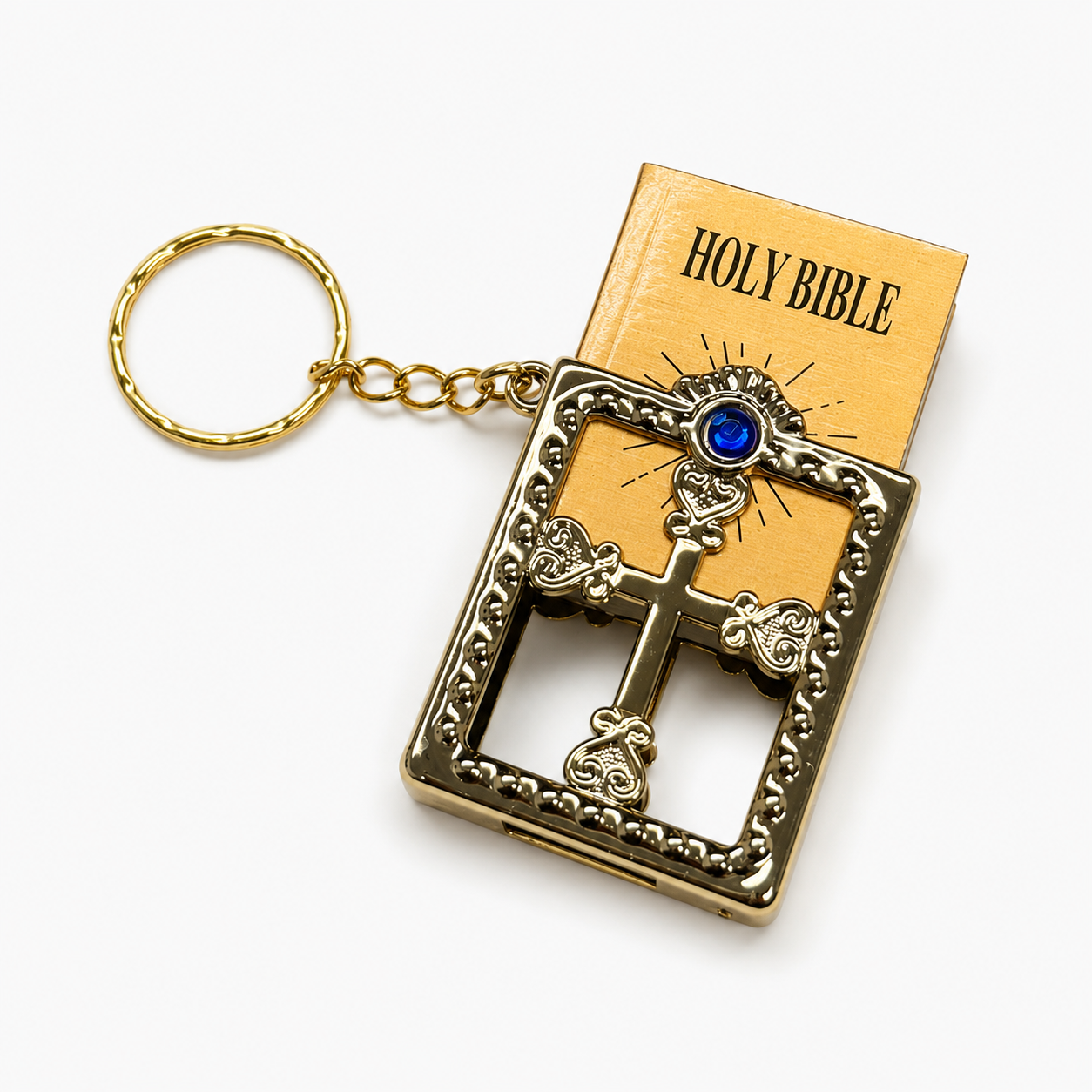 Gold Case - Bible Keychain
