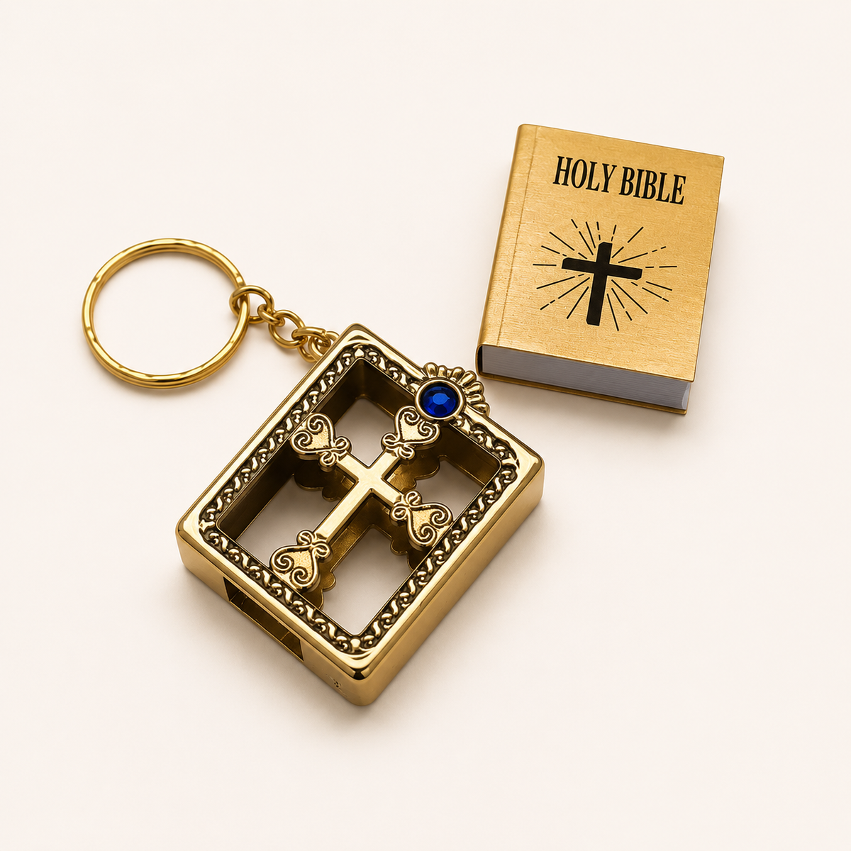Gold Case - Bible Keychain