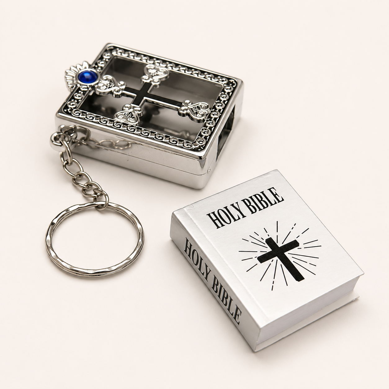 Silver Case - Bible Keychain