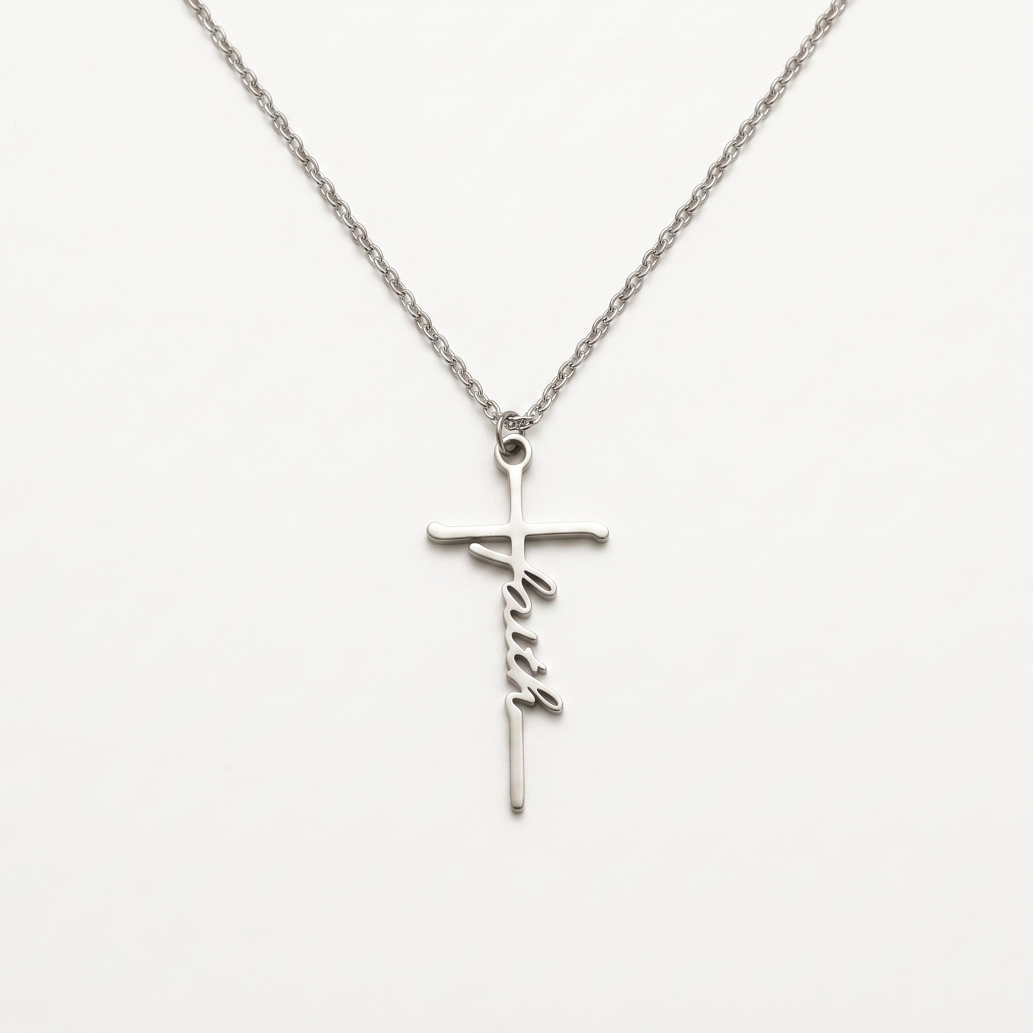 Faith Silver Necklace