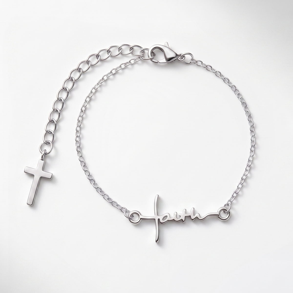 Faith Silver Bracelet