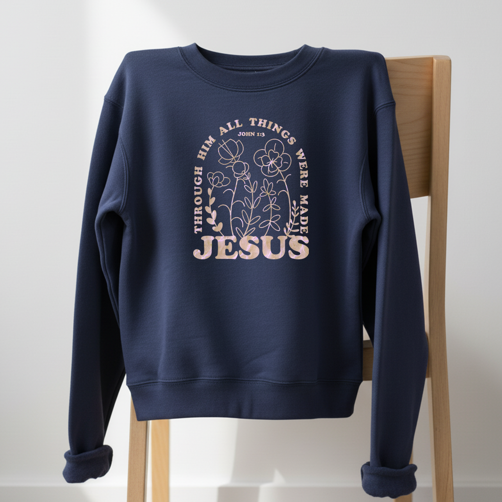 Flowers John 1:3 Crewneck